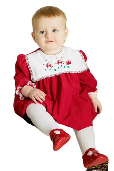 Baby Christmas Reindeer Long Sleeve Dress