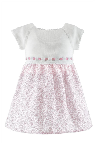Floral Knit Mix Baby Girl Dress