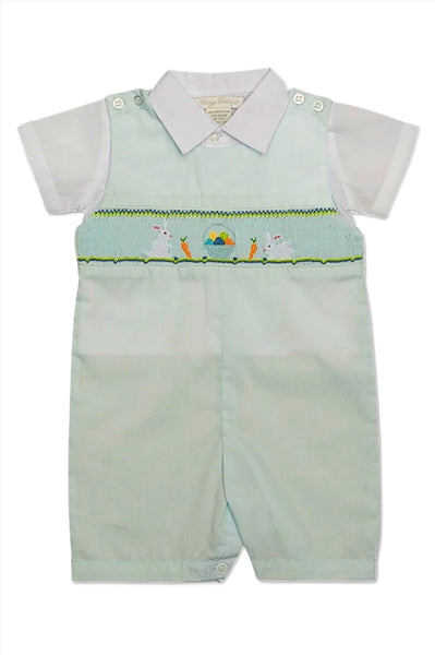CB Smocked Bunnies Baby Boy Romper Easter Outfit
